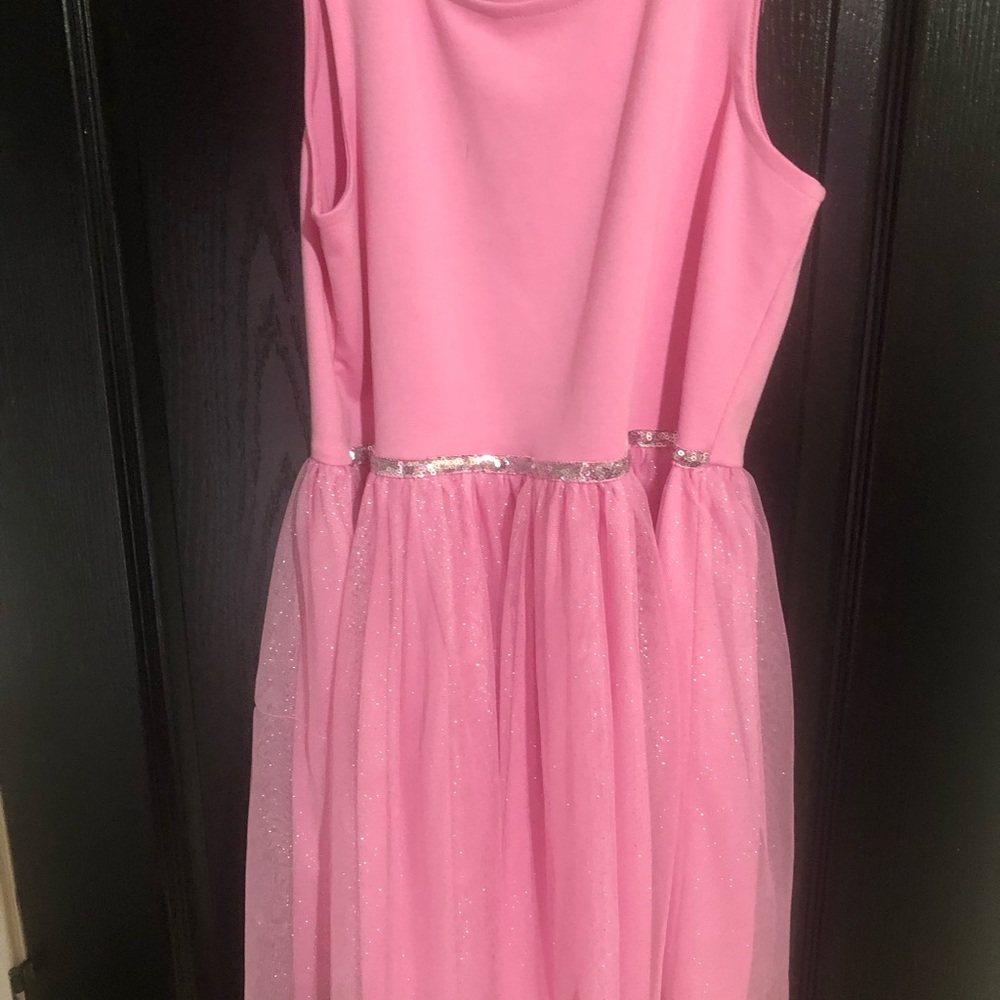 Girls' Pink Glitter Tulle Party Dress